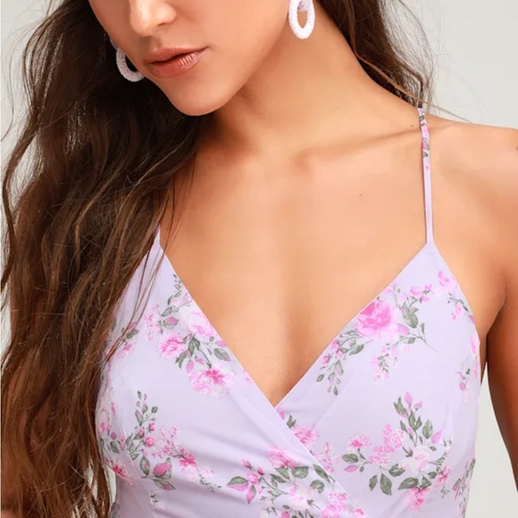 Lulu's Lavender Floral Maxi Dress - Picture 3 of 4